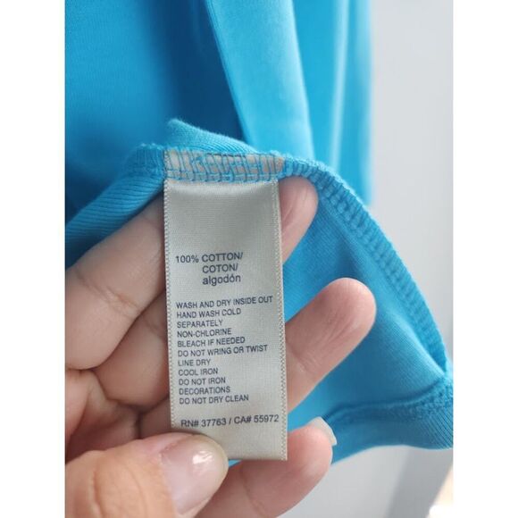 NWT Rafaella Women Aqua Blue w/Silver Studs 100% Cotton Open Cardigan size 3X - Picture 9 of 9